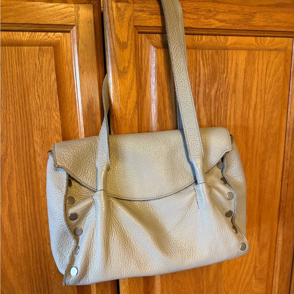 Hammitt Gray Leather Hobo Shoulder Bag
